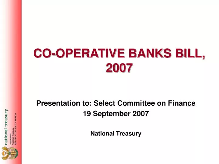 co operative banks bill 2007