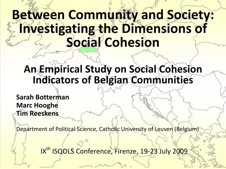 between community and society investigating the dimensions of social cohesion