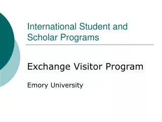 International Student and Scholar Programs