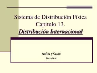 sistema de distribuci n f sica capitulo 13 distribuci n internacional