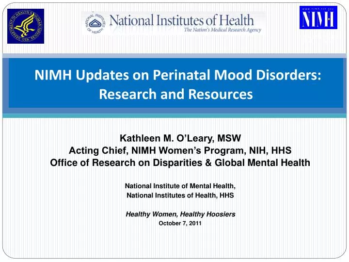 nimh updates on perinatal mood disorders research and resources
