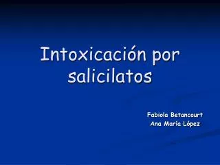 Intoxicación por salicilatos