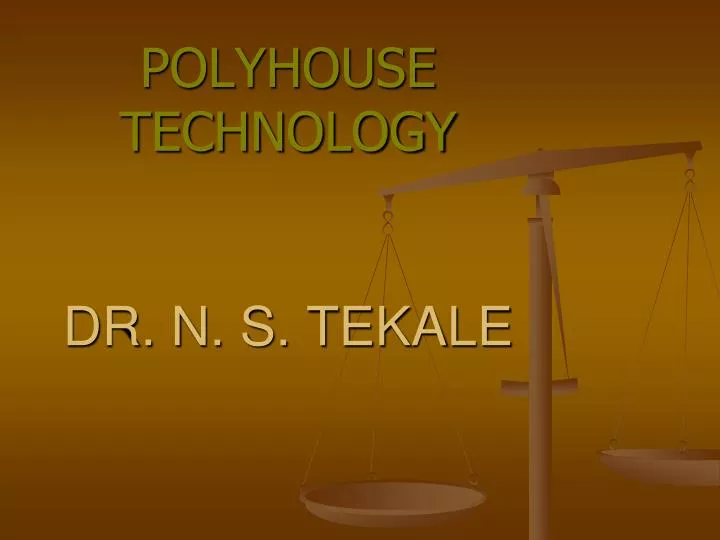 polyhouse technology dr n s tekale