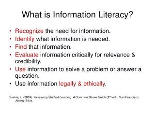 What is Information Literacy?