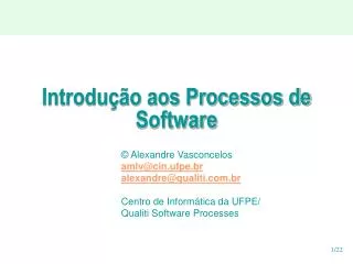 Introdução aos Processos de Software