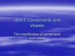 Unit 2 Consonants and Vowels - slide 1