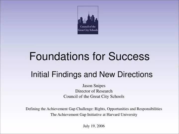 foundations for success