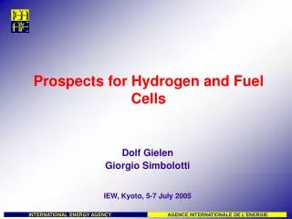 Prospects for Hydrogen and Fuel Cells