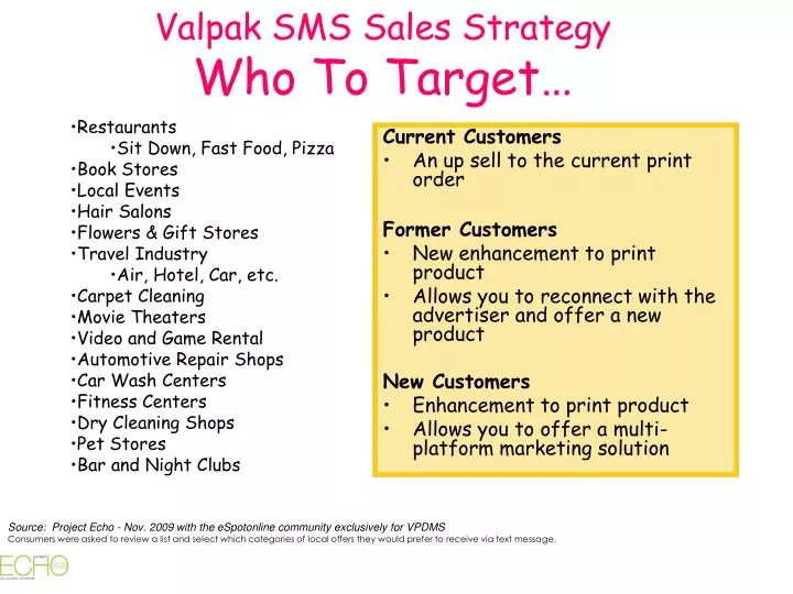 valpak sms sales strategy who to target