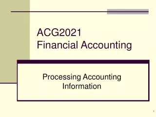 ACG2021 Financial Accounting