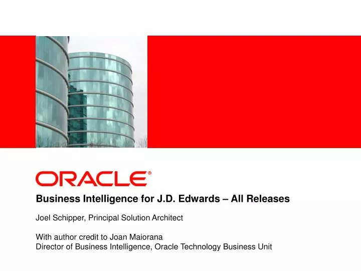 business intelligence for j d edwards all releases