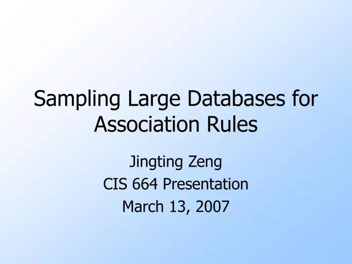 sampling large databases for association rules