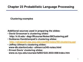 Chapter 23 Probabilistic Language Processing