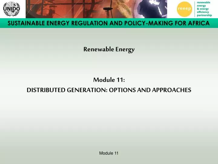 renewable energy module 11 distributed generation options and approaches