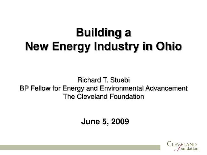 building a new energy industry in ohio