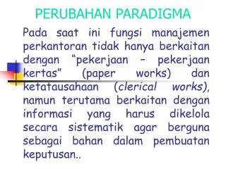 perubahan paradigma