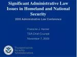Significant Administrative Law Issues in Homeland and National Security - slide 1