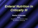 Enteral Nutrition In Critically Ill