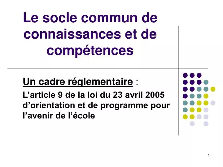 le socle commun de connaissances et de comp tences