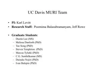 UC Davis MURI Team