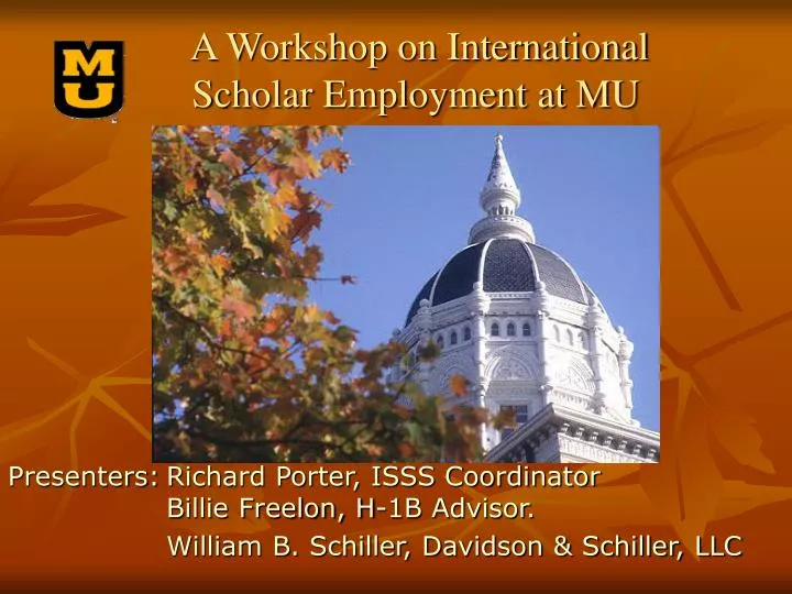 a workshop on international scholar employment at mu