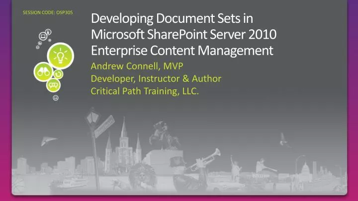 developing document sets in microsoft sharepoint server 2010 enterprise content management