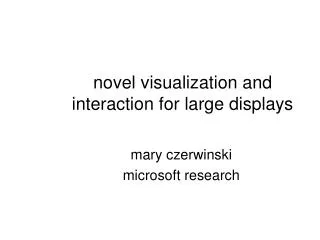 novel visualization and interaction for large displays