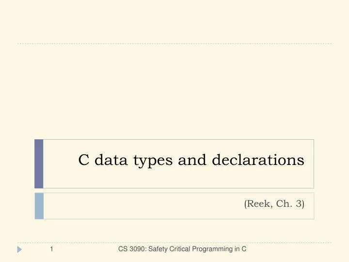 c data types and declarations