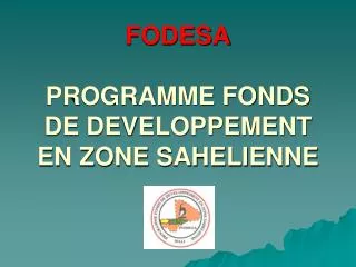 fodesa programme fonds de developpement en zone sahelienne