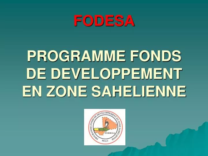 fodesa programme fonds de developpement en zone sahelienne