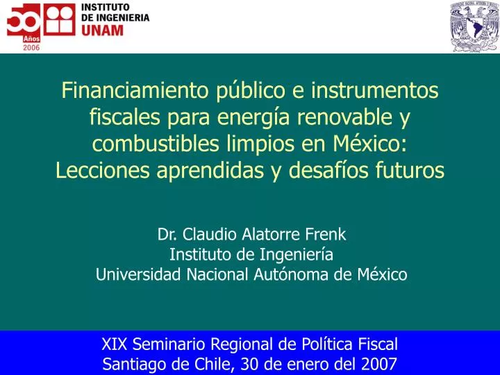 dr claudio alatorre frenk instituto de ingenier a universidad nacional aut noma de m xico