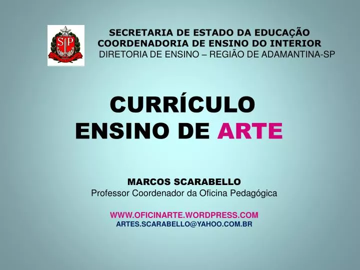 curr culo ensino de arte