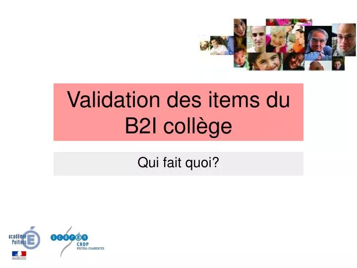 validation des items du b2i coll ge