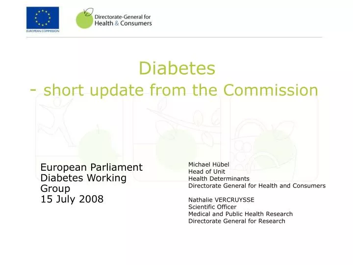 diabetes short update from the commission