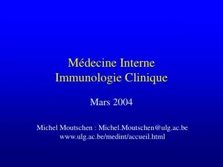 m decine interne immunologie clinique