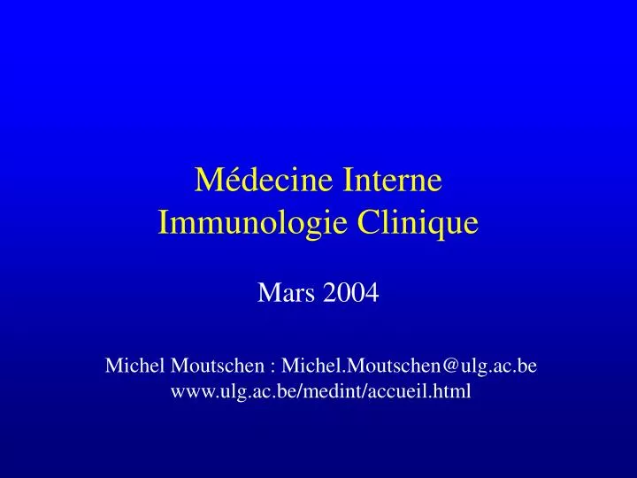 m decine interne immunologie clinique