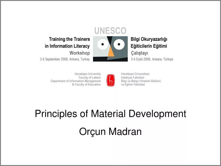principles of material development