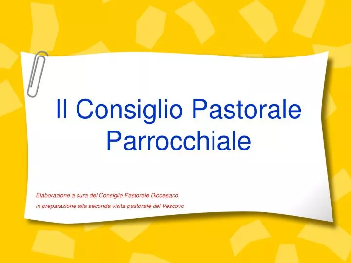 il consiglio pastorale parrocchiale