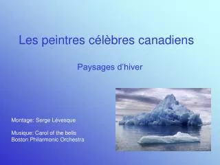Les peintres célèbres canadiens