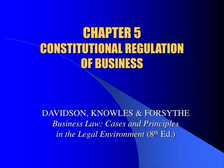 chapter 5 constitutional regulation of business