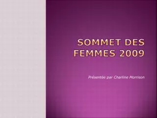sommet des femmes 2009
