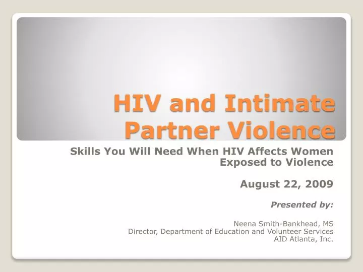hiv and intimate partner violence