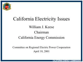 California Electricity Issues