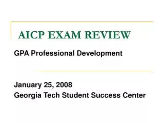 AICP EXAM REVIEW