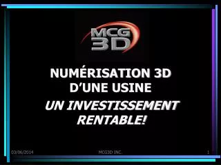 NUMÉRISATION 3D D’UNE USINE UN INVESTISSEMENT RENTABLE!