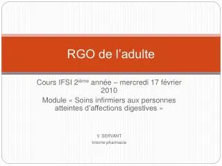 rgo de l adulte