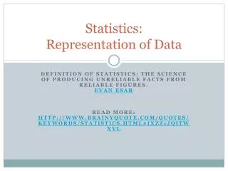 Statistics: Representation of Data