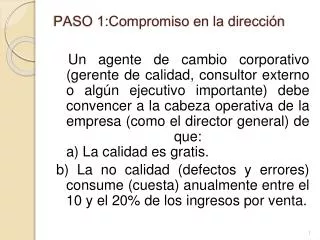 paso 1 compromiso en la direcci n