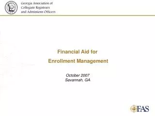 Financial Aid for Enrollment Management