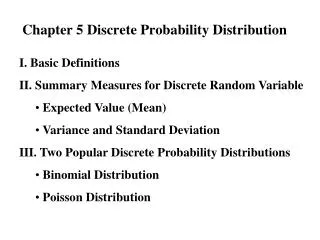 Chapter 5 Discrete Probability Distribution